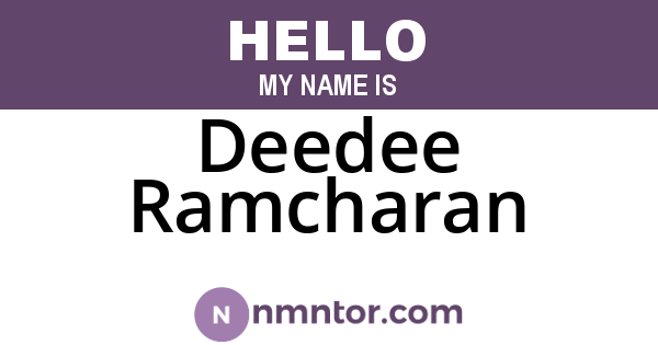 Deedee Ramcharan