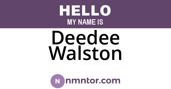 Deedee Walston