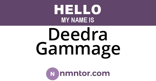Deedra Gammage