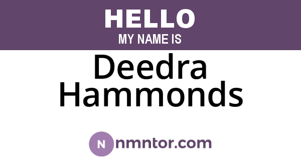 Deedra Hammonds