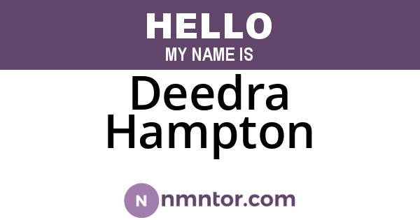 Deedra Hampton