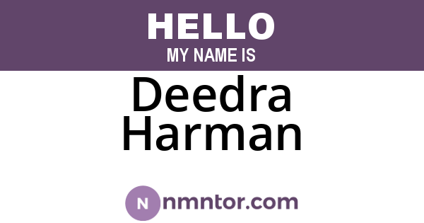 Deedra Harman