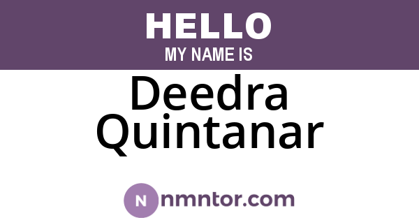 Deedra Quintanar