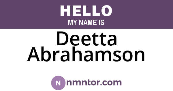 Deetta Abrahamson
