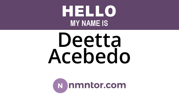 Deetta Acebedo