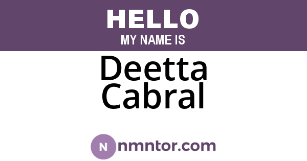 Deetta Cabral