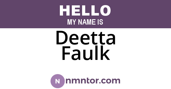 Deetta Faulk