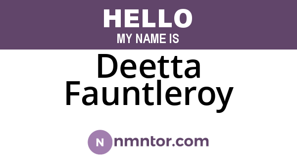 Deetta Fauntleroy