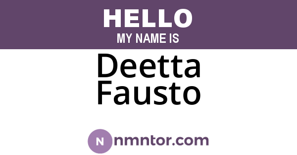 Deetta Fausto