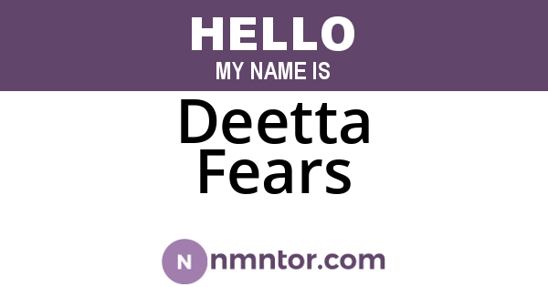 Deetta Fears