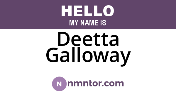 Deetta Galloway