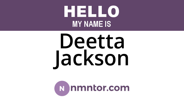 Deetta Jackson