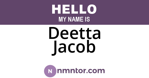Deetta Jacob