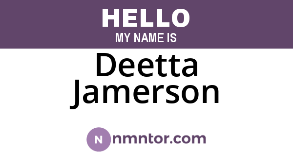 Deetta Jamerson