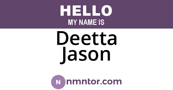 Deetta Jason