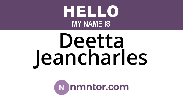 Deetta Jeancharles
