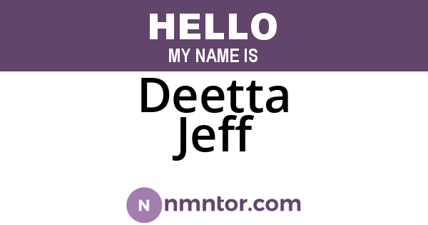 Deetta Jeff