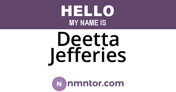 Deetta Jefferies