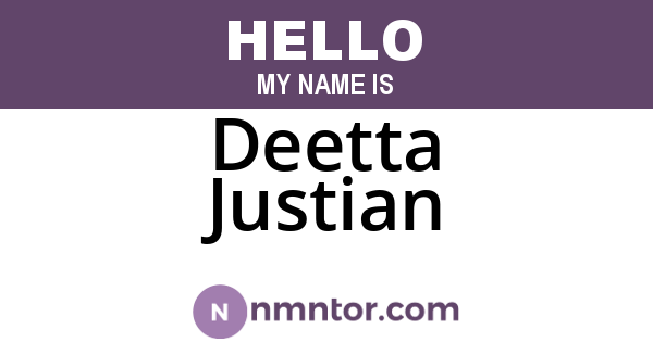 Deetta Justian
