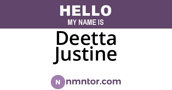 Deetta Justine