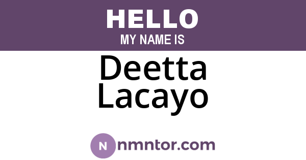 Deetta Lacayo