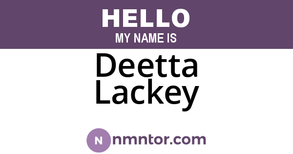 Deetta Lackey