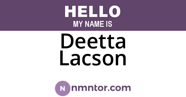 Deetta Lacson
