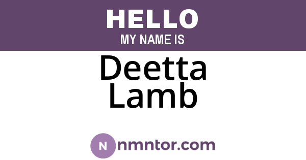Deetta Lamb