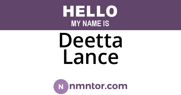 Deetta Lance