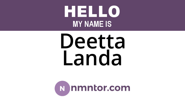 Deetta Landa