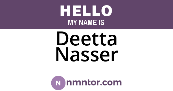 Deetta Nasser