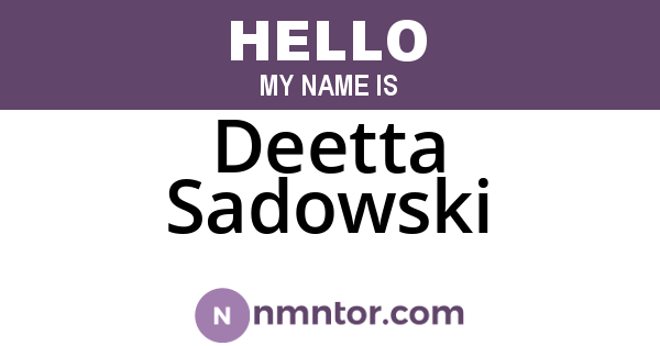 Deetta Sadowski