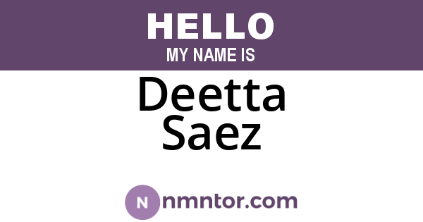 Deetta Saez