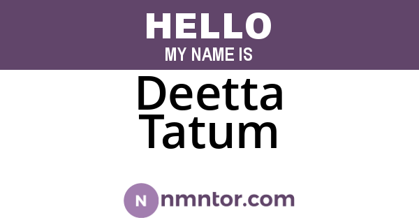 Deetta Tatum