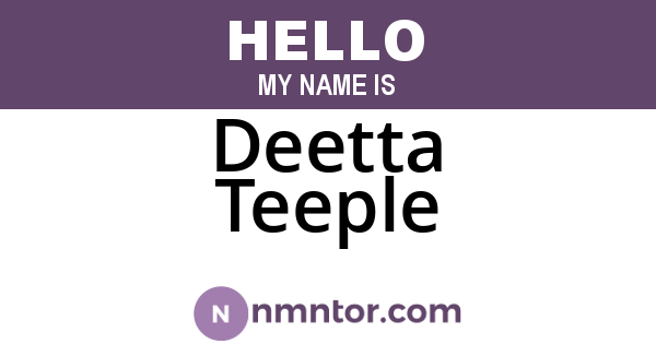 Deetta Teeple