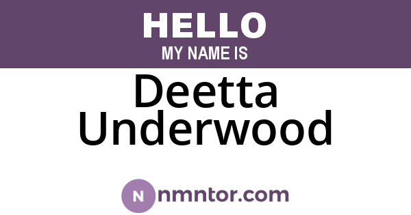 Deetta Underwood