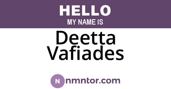 Deetta Vafiades