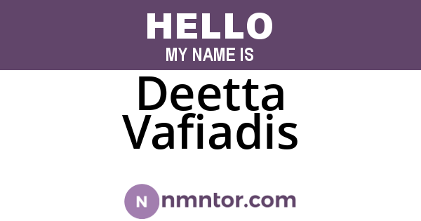 Deetta Vafiadis
