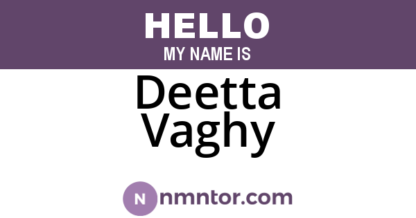Deetta Vaghy