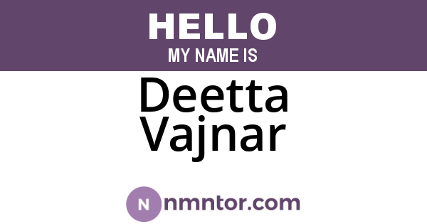Deetta Vajnar