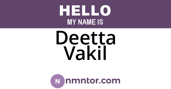 Deetta Vakil