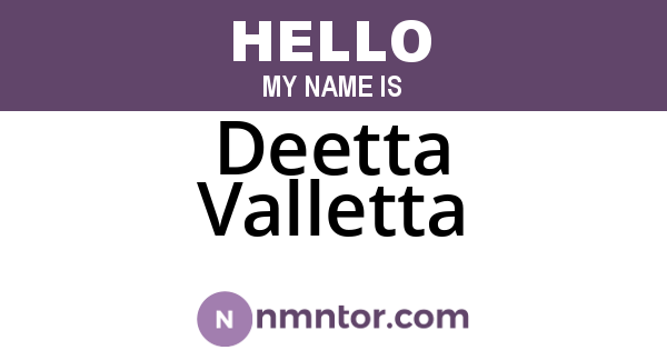 Deetta Valletta