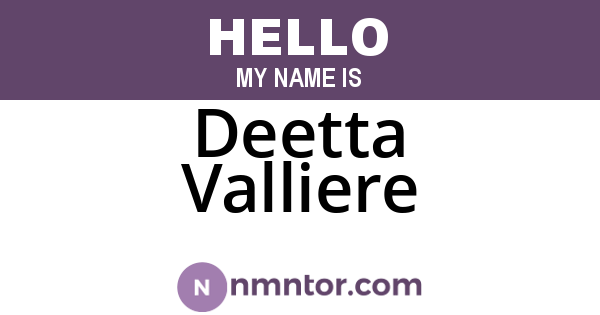 Deetta Valliere