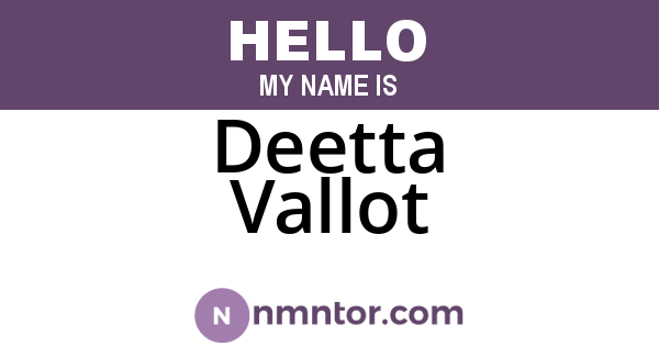 Deetta Vallot