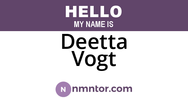 Deetta Vogt