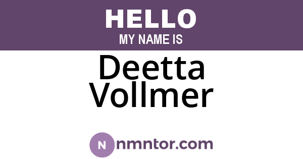 Deetta Vollmer