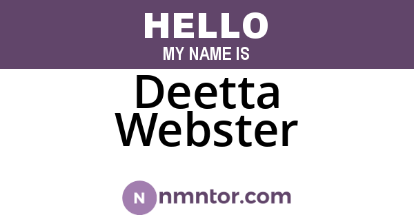 Deetta Webster