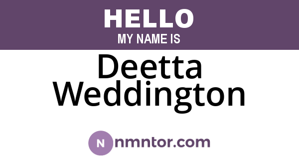 Deetta Weddington