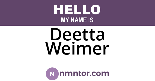 Deetta Weimer
