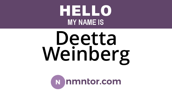 Deetta Weinberg